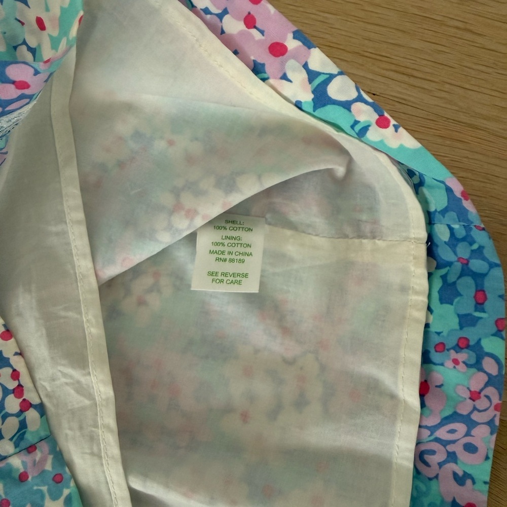 Lilly Pulitzer Strapless Floral Dress in Blue and Pink - Picture 3 of 10